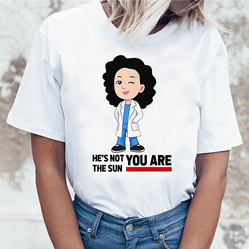 

Inspired by Greys Anatomy Cosplay Anime Cartoon Polyester / Cotton Blend Print Harajuku Graphic Kawaii T-shirt For Women's / Men's