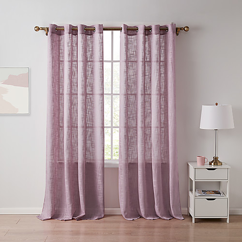 

Classic Semi-Sheer Two Panels Curtain Living Room Curtains
