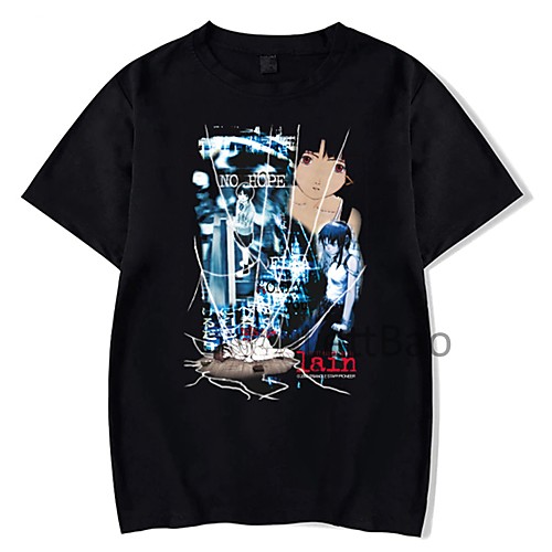 

Inspired by Serial Experiments Lain Cosplay Anime Cartoon Polyester / Cotton Blend Print Harajuku Graphic Kawaii T-shirt For Women's / Men's