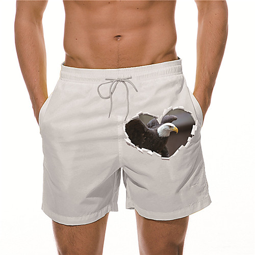 

Men's Designer Casual / Sporty Big and Tall Quick Dry Breathable Soft Holiday Beach Swimming Pool Shorts Bermuda shorts Swim Trucks Pants Graphic Prints Eagle Short Drawstring Elastic Drawstring