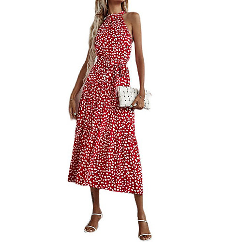 

Women's A Line Dress Midi Dress Yellow flower Safflower Stone flower red Stone flower apricot Stone flower black Sleeveless Pattern Summer Casual 2021 S M L XL
