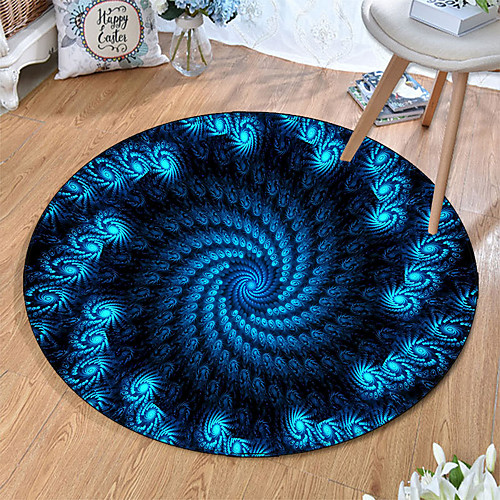 

Round 5mm Area Rugs Machine Made Polyster Non Skid Modern 3D