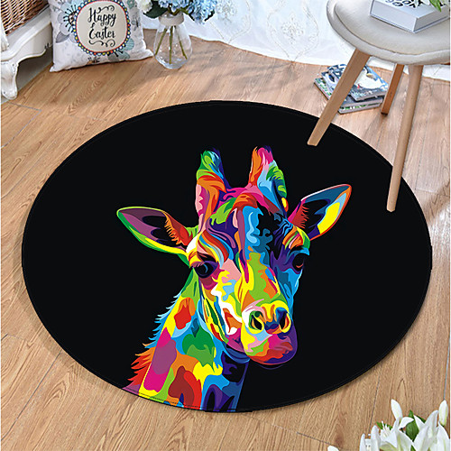 

Round 5mm Area Rugs Machine Made Polyster Non Skid Modern 3D