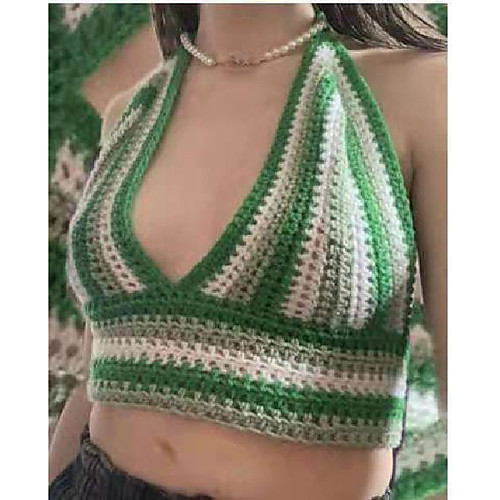 

Women's Stripes Vest Sleeveless Sweater Cardigans Straped Mei Hong Red Green