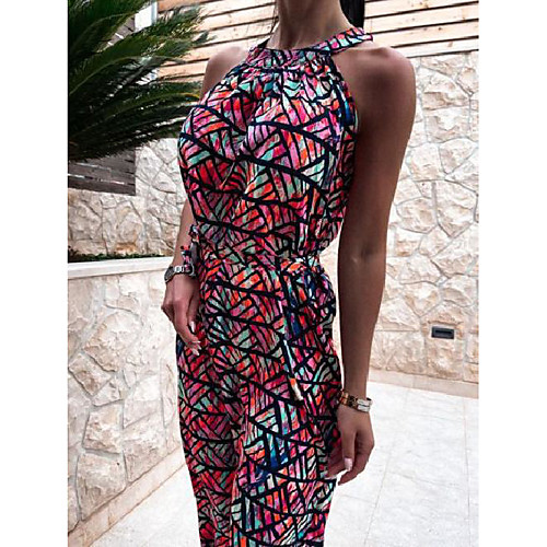 

Women's A Line Dress Maxi long Dress Yellow Green Red Brown Sleeveless Pattern Summer Casual 2021 S M L XL 2XL