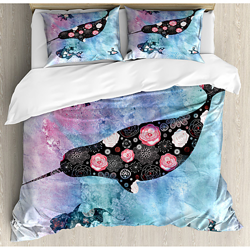 

3-Piece Duvet Cover Set Hotel Bedding Sets Comforter Cover with Soft Lightweight Microfiber Include 1 Duvet Cover 2 Pillowcases for Double/Queen/King(1 Pillowcase for Twin/Single)