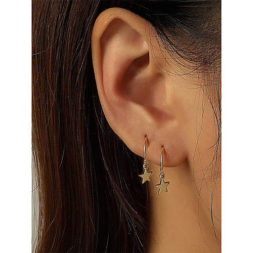 

Star Dangle Earrings Drop Earrings Frosty Simple Trendy Five-pointed Star Earrings