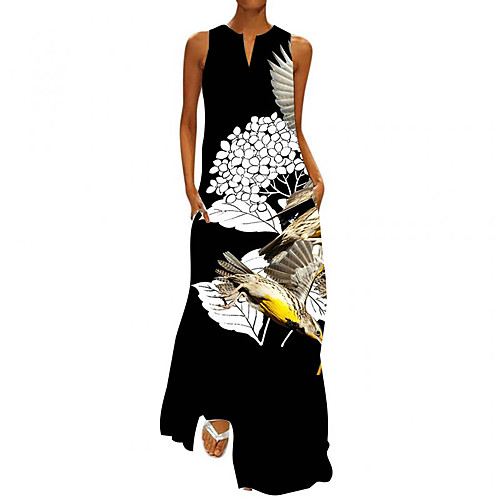 

Women's A Line Dress Maxi long Dress Blue Yellow Camel Green Orange Black Brown Light Green Sleeveless Pattern Summer Casual 2021 S M L XL XXL XXXL 4XL 5XL