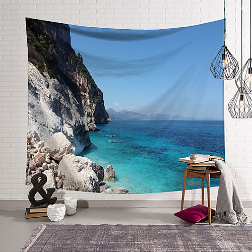 

Landscape Beach Wall Tapestry Art Decor Blanket Curtain Hanging Home Bedroom Living Room Decoration Polyester