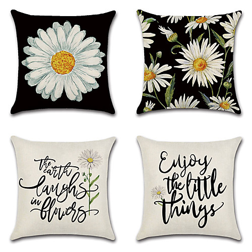 

Floral Letter Double Side Cushion Cover 4PC Soft Decorative Square Throw Pillow Cover Cushion Case Pillowcase for Bedroom Livingroom Superior Quality Machine Washable Outdoor Cushion for Sofa Couch Bed Chair