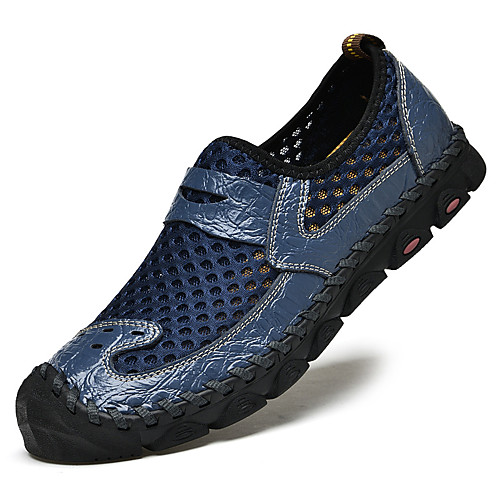 

Men's Loafers & Slip-Ons Crochet Flat Sandals Comfort Loafers Business Sporty Casual Daily Outdoor Mesh Synthetics Breathable Non-slipping Shock Absorbing Booties / Ankle Boots Blue Black Brown Color
