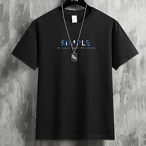 

Men's Unisex Tee T shirt Shirt Hot Stamping Graphic Prints Letter Plus Size Print Short Sleeve Casual Tops Cotton Basic Fashion Designer Big and Tall Round Neck White Black Dark Gray / Summer