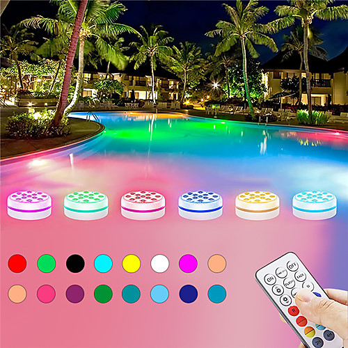 

Underwater Light 4pcs New 13 LEDs RGB LED Submersible Light RF Remote Controlled Underwater Night Battery Operated Lamp Outdoor Vase Bowl Garden Party Decoration
