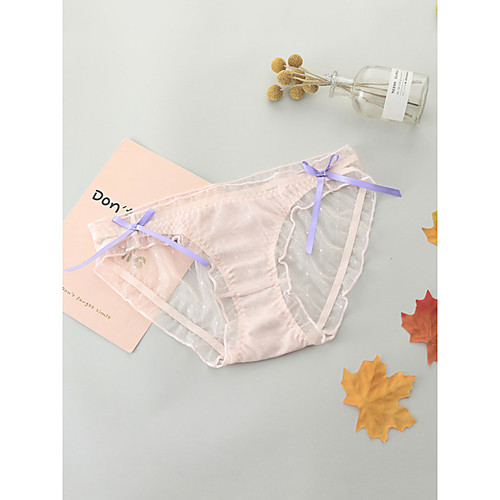

Women's Lace Brief Micro-elastic Low Waist 1 PC Blushing Pink M