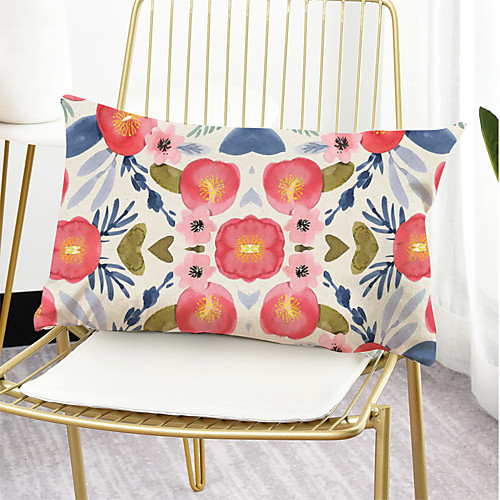 

Retro Flower Double Side Cushion Cover 1PC Soft Decorative Square Pillowcase for Sofa bedroom Car Chair Superior Quality Outdoor Cushion Patio Throw Pillow Covers for Garden Farmhouse Bench Couch