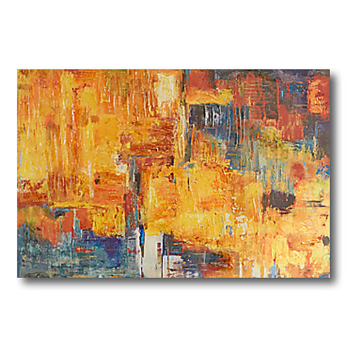 

Oil Painting Handmade Hand Painted Wall Art Abstract Comtemporary Large Orange Blue Home Decoration Decor Stretched Frame Ready to Hang