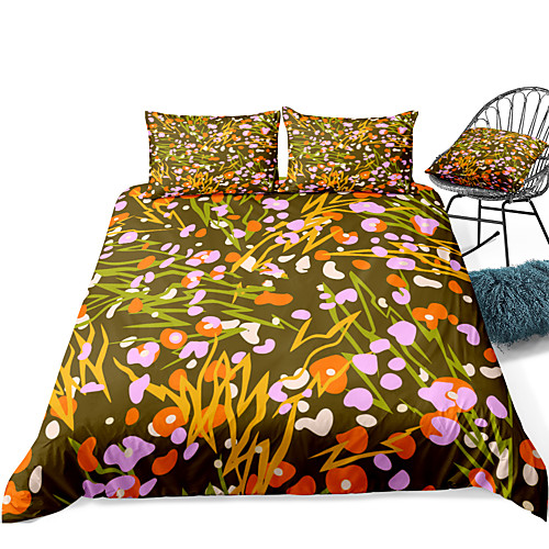 

Duvet Cover Sets 3 Piece Rayon / Polyester 3D Rainbow Reactive Print Bohemian Style