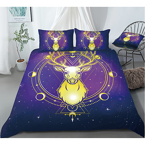 

Duvet Cover Sets 3 Piece Rayon / Polyester 3D Rainbow Reactive Print Bohemian Style