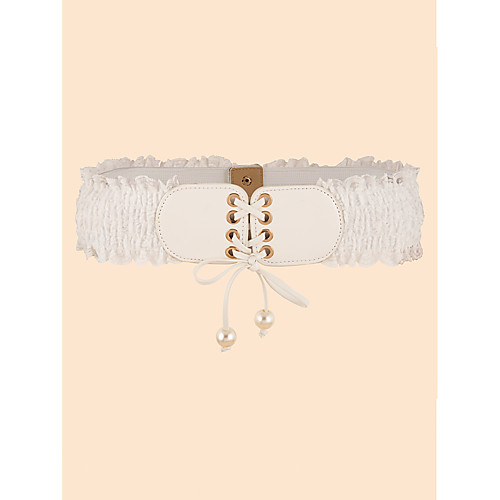 

Women's Wide Belt Party Street Daily Vacation White Belt Solid Colored / Winter / Spring / Summer