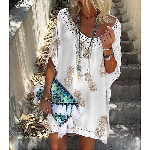 

Women's Shift Dress Short Mini Dress Blushing Pink Dusty Rose White Light Blue Half Sleeve Floral Summer V Neck Casual Holiday Loose 2021 S M L XL XXL