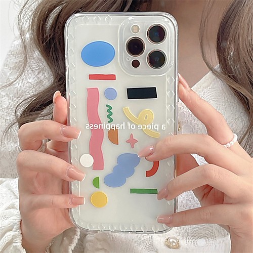 

Phone Case For Apple Back Cover iPhone 12 Pro Max 11 SE 2020 X XR XS Max 8 7 Shockproof Dustproof Geometric Pattern TPU