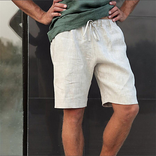 

Men's Sporty Casual / Sporty Quick Dry Breathable Soft Daily Sports Chinos Shorts Pants Solid Color Short Drawstring Elastic Waist Green Light Grey White Dark Gray Brown