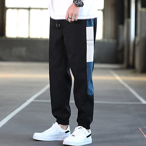 

Men's Fashion Casual / Sporty Active Chinos Pants Solid Color Black Gray