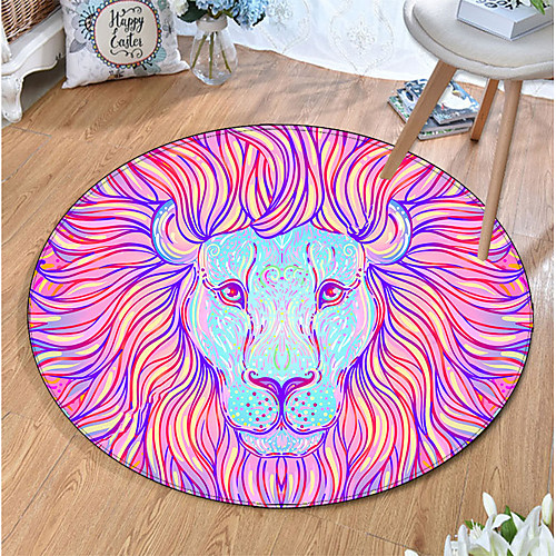

Round 5mm Area Rugs Machine Made Polyster Non Skid Modern 3D