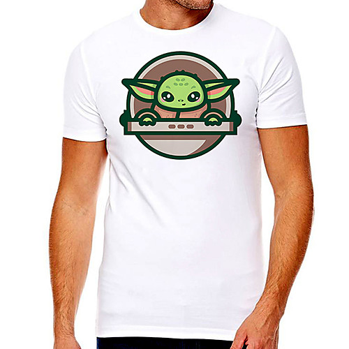 

Men's Unisex Tee T shirt Hot Stamping Graphic Prints Character Plus Size Print Short Sleeve Casual Tops Cotton Basic Designer Big and Tall White