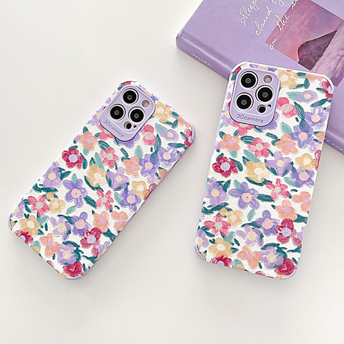 

Phone Case For Apple Back Cover iPhone 12 Pro Max 11 SE 2020 X XR XS Max 8 7 Shockproof Dustproof Flower TPU
