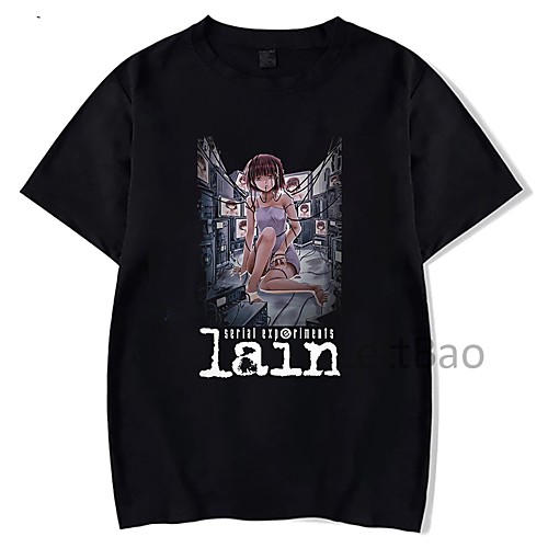 

Inspired by Serial Experiments Lain Cosplay Anime Cartoon Polyester / Cotton Blend Print Harajuku Graphic Kawaii T-shirt For Women's / Men's