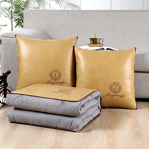 

Pillow Quilt Multifunction Light Luxury Pure Color Embroidered 2 In 1 Napping Pillow Car Purpose Cushion Office Nap Pillow Folding Blanket Sofa Pillow Air Conditioning Quilt