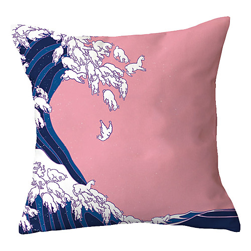 

Wave Double Side Cushion Cover 1PC Soft Decorative Square Throw Pillow Cover Cushion Case Pillowcase for Bedroom Livingroom Superior Quality Machine Washable Outdoor Cushion for Sofa Couch Bed Chair