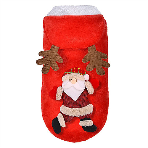 

Dog Costume Jumpsuit Christmas Cartoon For Indoor and Outdoor Use Christmas Casual / Daily Winter Dog Clothes Puppy Clothes Dog Outfits Warm Red Costume for Girl and Boy Dog Polyester S M L XL 2XL