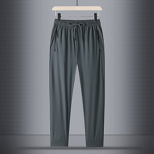 

Men's Simple Athleisure Cycling Quick Dry Moisture Wicking Lightweight Breathable Soft Outdoor Sports Casual Sports Pants Chinos Pants Simple Solid Color Full Length Sporty Zipper Pocket Elastic Waist