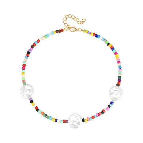 

Women's Choker Necklace Beaded Necklace Pearl Resin Rainbow 42-47 cm Necklace Jewelry 1pc For