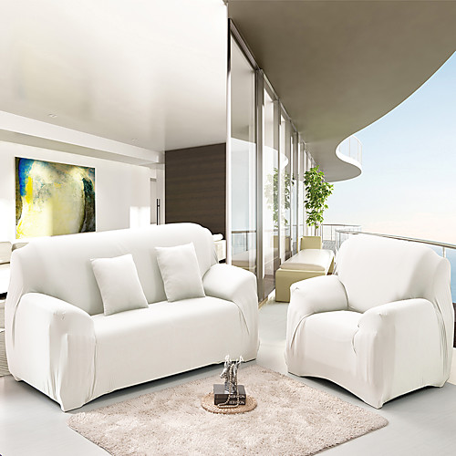 

Stretch Sofa Cover Slipcover Elastic Sectional Couch Armchair Loveseat 4 or 3 seater L shapeWhite Grey BlackPlainSolidSoft Durable Washable