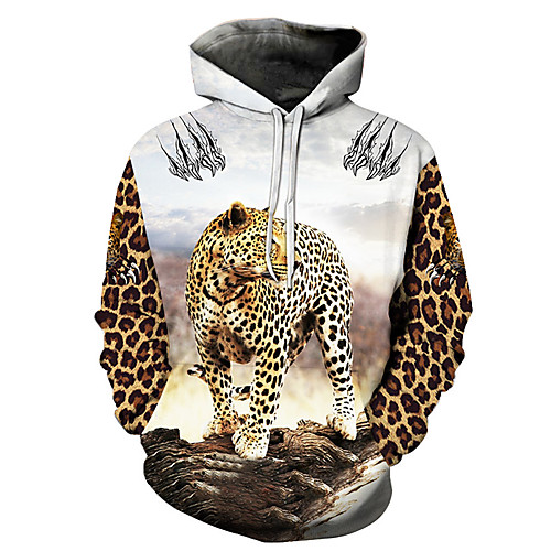 

Men's Unisex Plus Size Pullover Hoodie Sweatshirt Graphic Prints Animal Print Hooded Casual Daily Holiday 3D Print Basic Designer Hoodies Sweatshirts Long Sleeve Blue Gray White