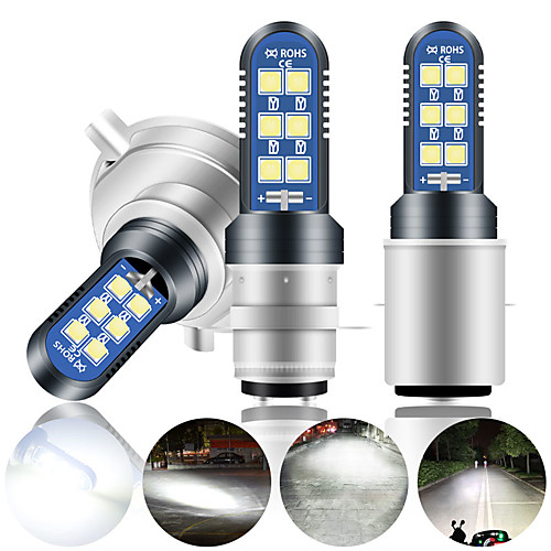

1pcs motorcycle fog lights H4 BA20D P15D headlamps super light 3030 12 SMD LED Motorcycle Headlight Bulbs White Car Daytime Running Lights