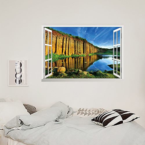 

3D False Window Green Mountain Home Children's Room Background Decoration Can Be Removed Stickers