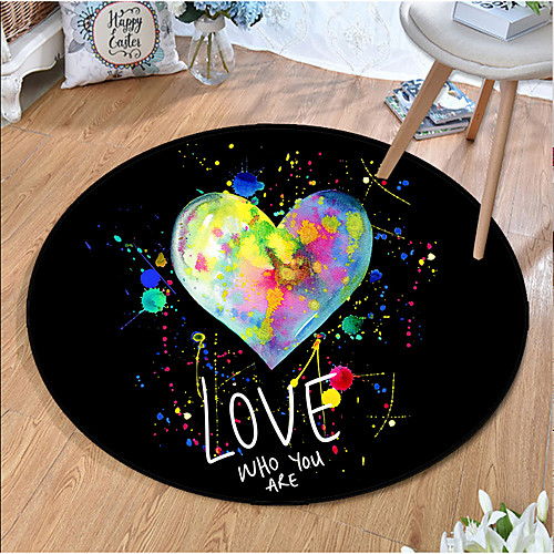 

Round 5mm Area Rugs Machine Made Polyster Non Skid Modern 3D