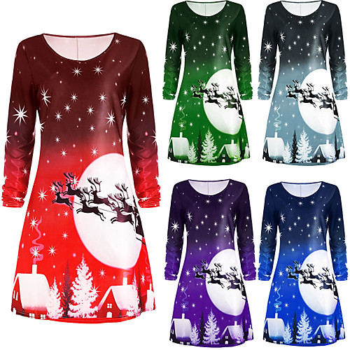 

Princess Dress Adults' Women's Christmas Christmas Christmas Festival / Holiday Terylene Blue / Purple / Red Women's Easy Carnival Costumes Printing
