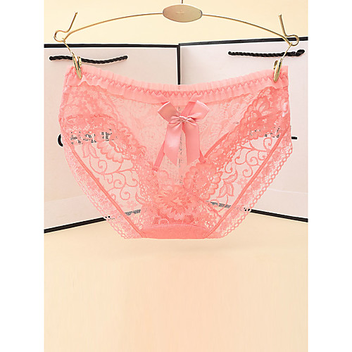 

Women's Lace Brief Micro-elastic Low Waist 1 PC Purple One-Size