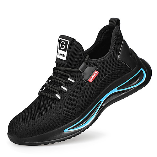 

Lightweight Safety Shoes Steel Toe Cap Trainners Mesh Breathable Men Women Outddoor Toe Proctective Non-Slipping Wear Proof Booties / Ankle Boots Black Summer