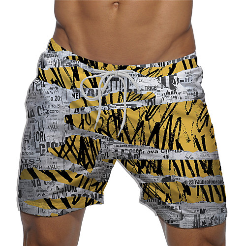 

Men's Designer Casual / Sporty Big and Tall Quick Dry Breathable Soft Holiday Beach Swimming Pool Shorts Bermuda shorts Swim Trucks Pants Graphic Prints Graffiti Letter Short Drawstring Elastic