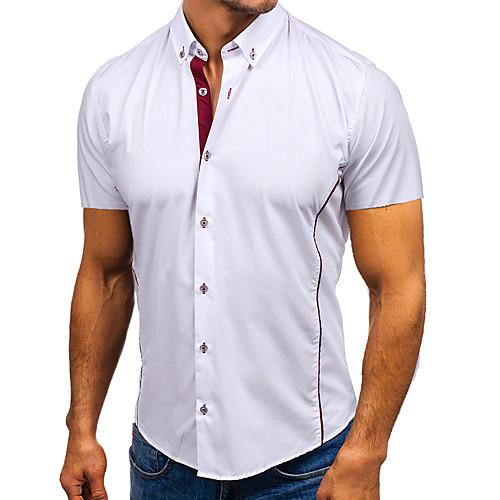 

Men's Shirt non-printing Solid Color Short Sleeve Casual Tops Simple Lightweight Comfortable White Black