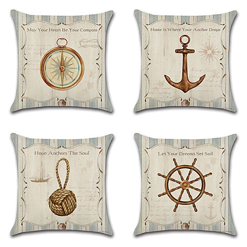 

Ocean Double Side Cushion Cover 4PC Soft Decorative Square Throw Pillow Cover Cushion Case Pillowcase for Bedroom Livingroom Superior Quality Machine Washable Outdoor Cushion for Sofa Couch Bed Chair