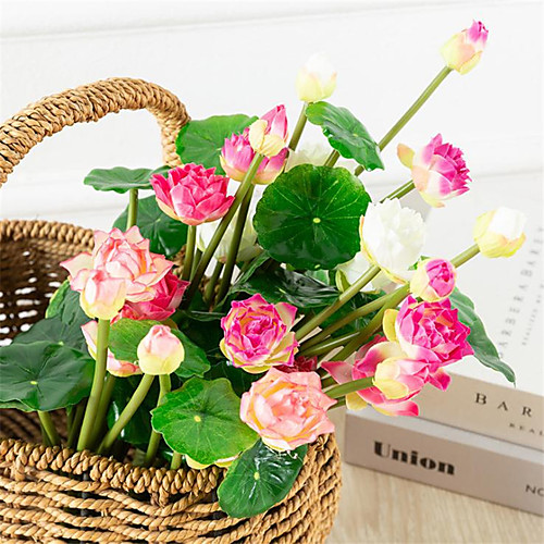 

27cm Pastoral Style 7-fork Simulated Plant Lotus Flower Home Decoration