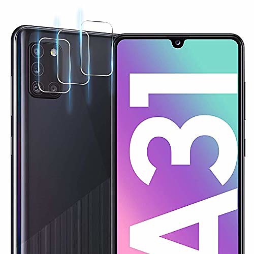 

qulloo camera tempered glass screen protector for samsung galaxy a31, [3 pieces] 9h hardness camera lens tempered glass screen protector anti-scratch camera protection for samsung galaxy a31