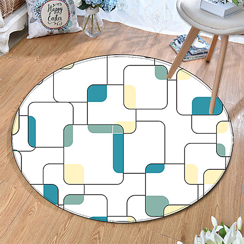 

Round 5mm Area Rugs Machine Made Polyster Non Skid Modern 3D